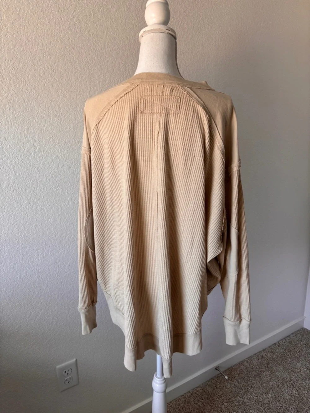 Free People Owen Thermal Waffle Knit Pullover Sz Small